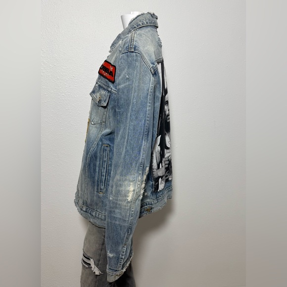 EUC Amiri Bob Marley Painted Denim Jacket - Picture 3 of 14